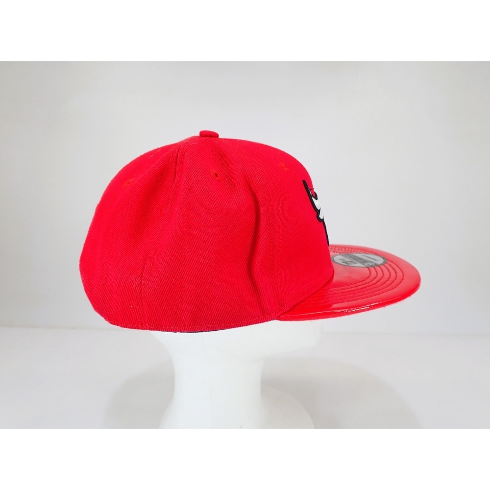 New Era 9FIFTY Chicago Bulls Snapback Hat Red Patent Leather Brim Cap NBA - Picture 5 of 9